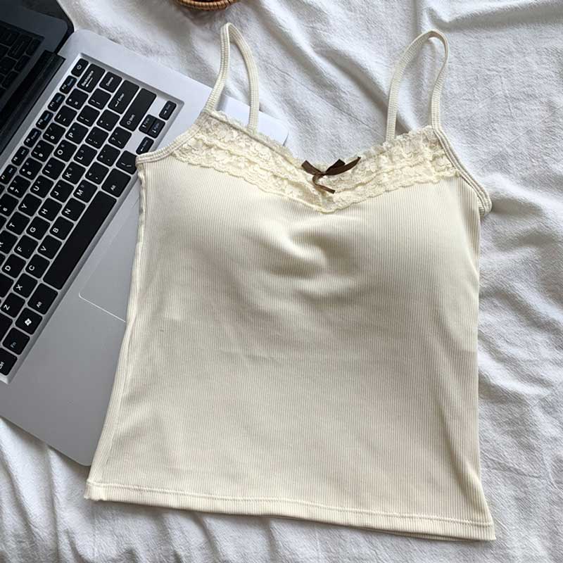 カップ付きレーストップキャミソール