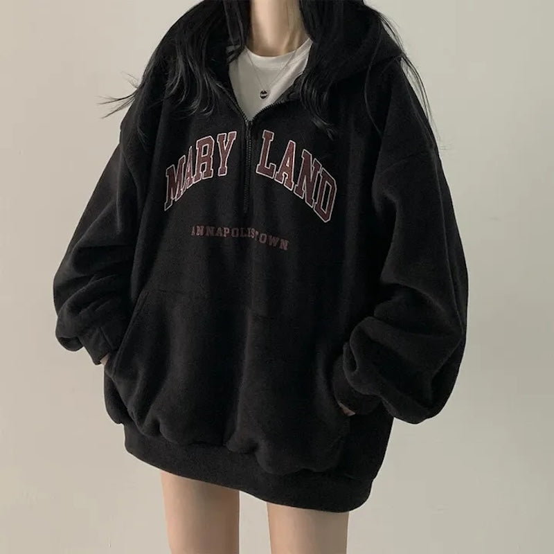 アメリカンハーフジップスウェット