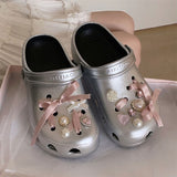 バレエスタッズシルバーラバーサンダル