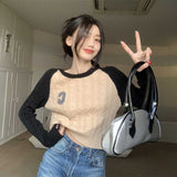 Cロゴケーブルラグランニット