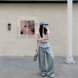 レイヤードフリルウォッシュデニム