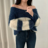 モヘアワイドボーダーニット