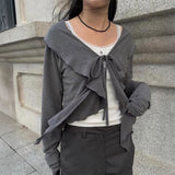 ルーズフリルリボンカーディガン