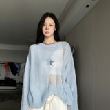 デザインメッシュルーズニット