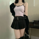 ダブルベルトプリーツスカート