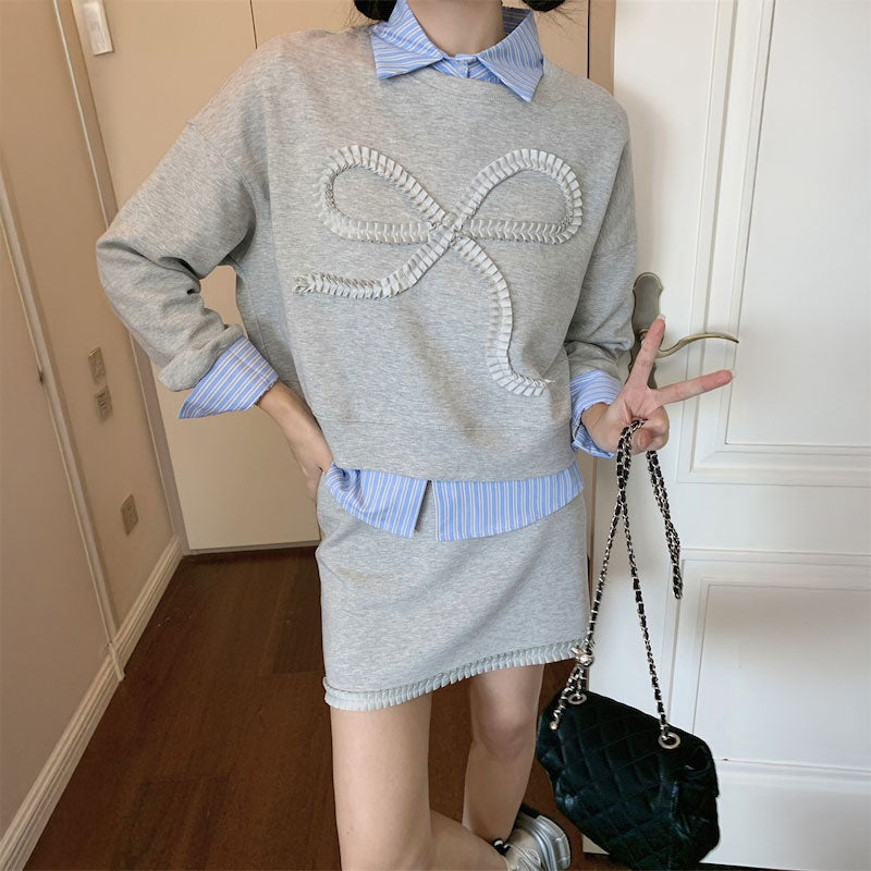 ギャザーリボンアクセントスウェット