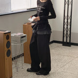 レイヤードフリルスウェットパンツ