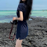 シンプルポロワンピース