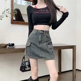 デニムカーゴミニスカート