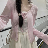 リボンエアスルーカーディガン