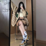 ツイードチェックオールドスタジャン