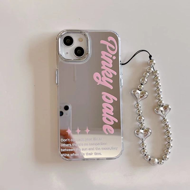 ピンクロゴミラーiPhoneケース