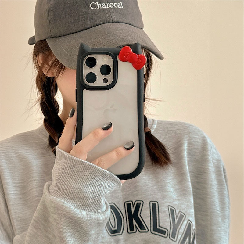 クリアリボンキャットiPhoneケース