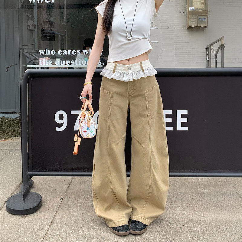 フリルアクセントワイドチノパン