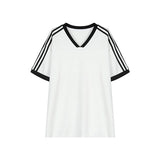 VネックトラックユニTシャツ