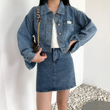 ワンポイントデニムジャケット&デニムスカートSET