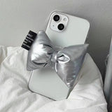 シルバーロックリボンiPhoneケース