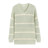 ボーダーリブルーズニット