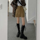 コーデュロイナチュラルプリーツスカート