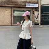 フリルチュニックペプラムTシャツ