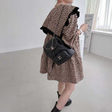 ビッグカラーパターンティアードワンピース