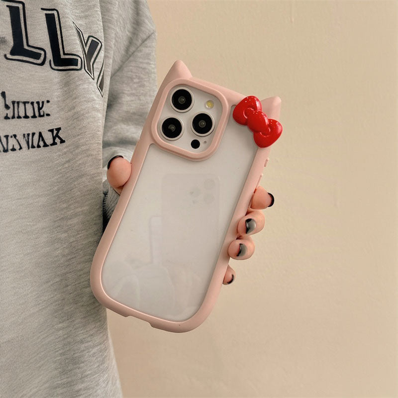 クリアリボンキャットiPhoneケース