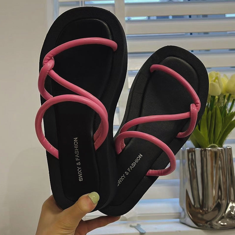 ストリートカラーストラップサンダル