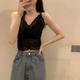 Vレースダブルストラップキャミソール