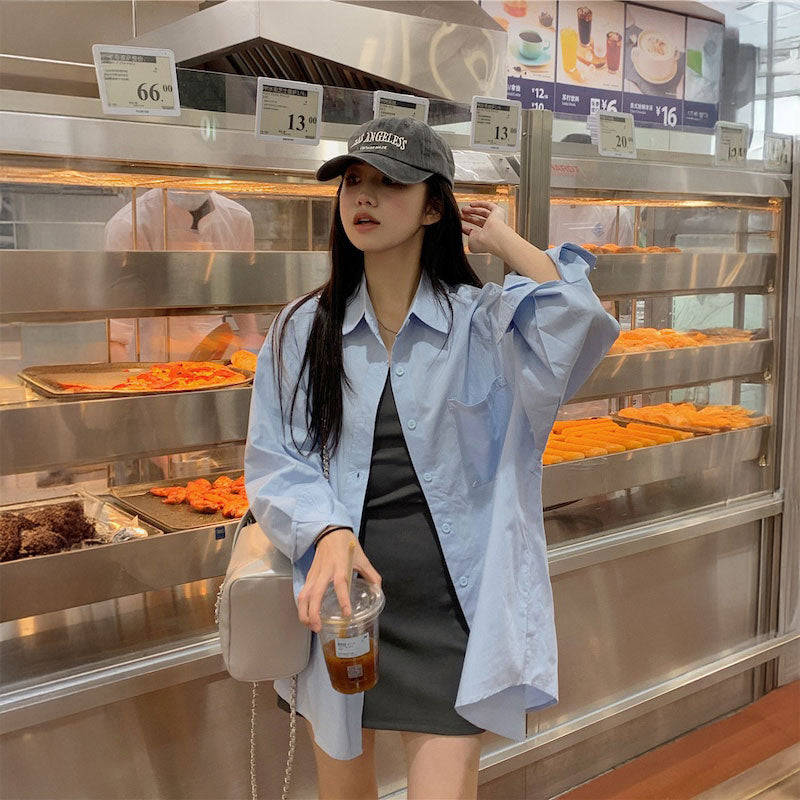 ステッチポケットルーズシャツ