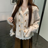 トグルレイヤードレースニット