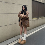 リバーシブルボアミディジャケット