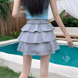 トラックティアードジャージスカート