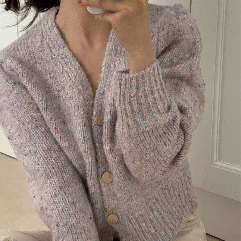 マーブルドットカーディガン