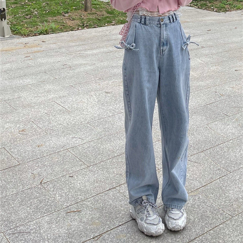 サイドリボンガーリーデニム