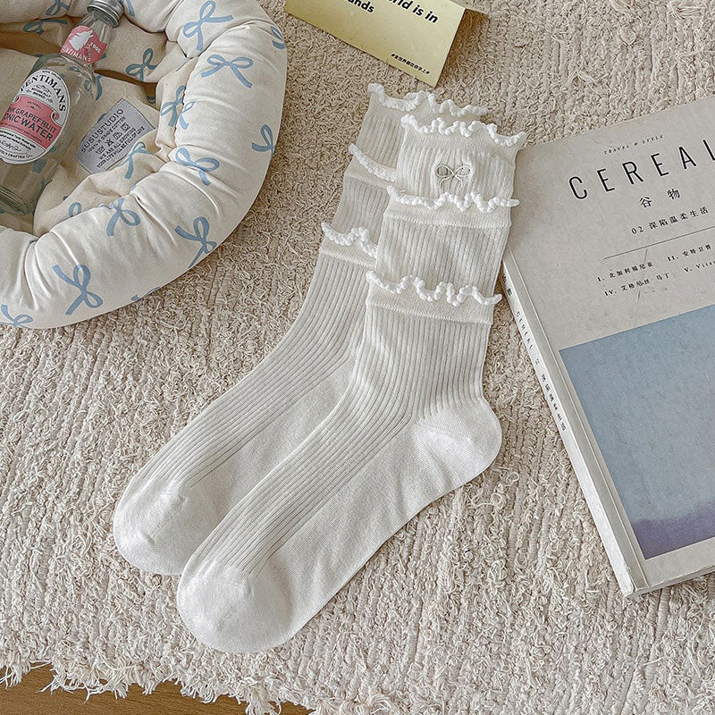 リボンティアードフリルソックス