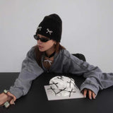 リボンスタッズリブビーニー