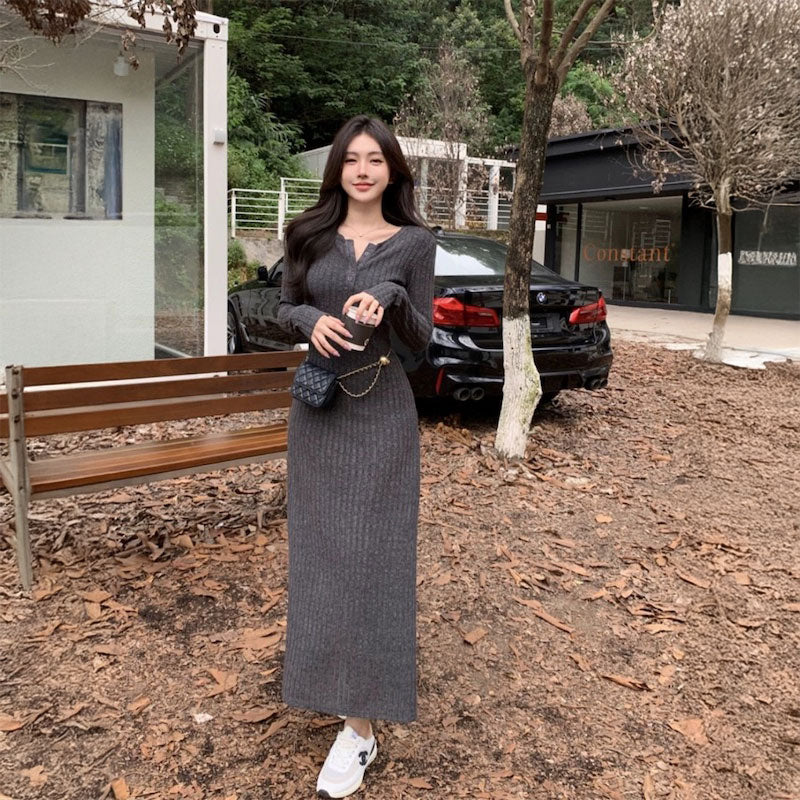 リブニットマーメイドワンピース