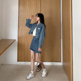 ワンポイントデニムジャケット&デニムスカートSET