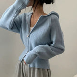 ダブルジップリブニットパーカー