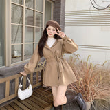 ウエストベルトフーディートレンチコート