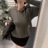 リボンネックニット&ドットワンピースSET