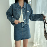 ワンポイントデニムジャケット&デニムスカートSET