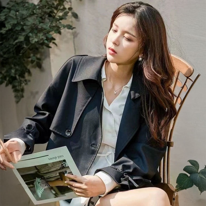 スリーブリボンショートトレンチコート