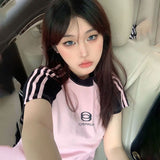 ストリートピンクトラックTシャツ