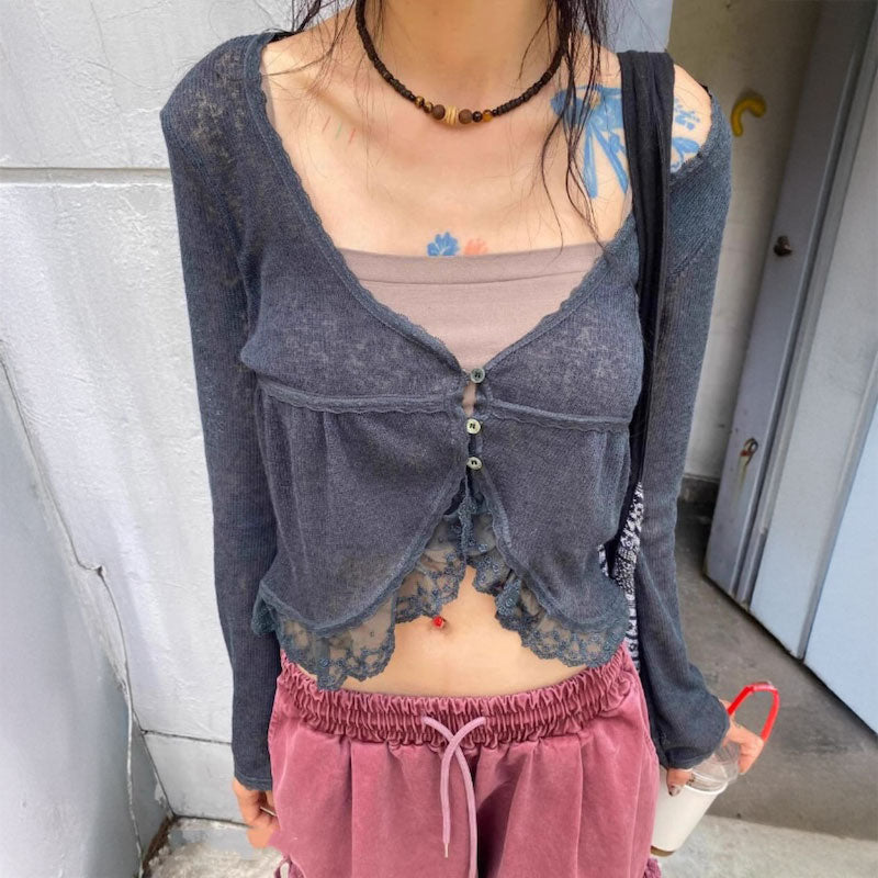 スルーレースアンニュイカーディガン