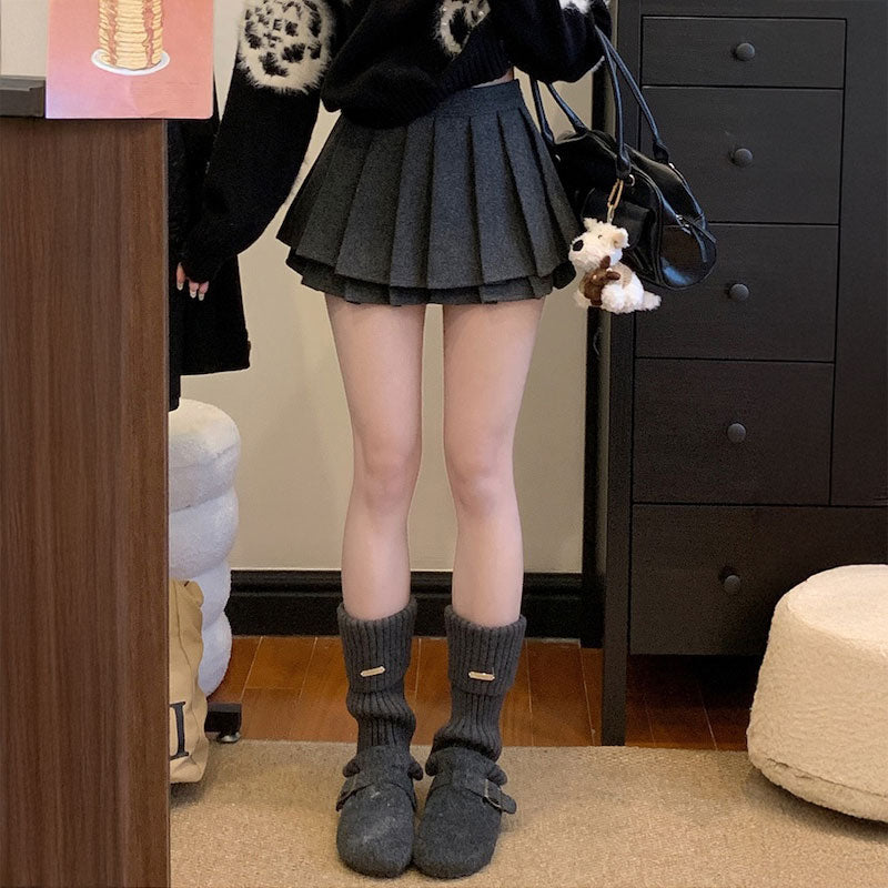 ダブルプリーツミニスカート