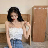 クリスタルストラップシャギーキャミソール