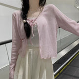 リボンエアスルーカーディガン