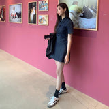 デニムボタンワンピース