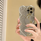 メタリックトリプルハートiPhoneケース